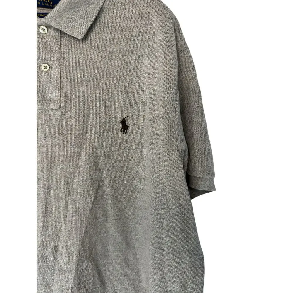 Polo Ralph Lauren Men's Polo Tan‎ Brown Short Sleeve Custom Fit Office Work XL